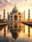 Diamond Painting Taj Mahal Diamant Painting Bilder, 5D Diamond Painting Landschaft Diamond Painting Erwachsene Kinder DIY Strass Stickerei Diamond-Painting Basteln Set, Wandzimmer Deko 50x70cm -2y95
