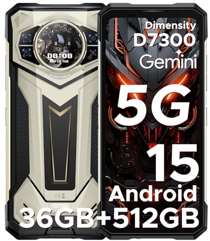 DOOGEE S200 Plus 5G AI Android 15 Outdoor Handy Ohne Vertrag,36(16+20)GB+512GB,11000mAh/66W Outdoor Smartphone, 6.72 FHD+120Hz, 1.32 AMOLED Heckdisplay,Dimensity 7300,100MP AI Kamera, WiFi6E/NFC/OTG
