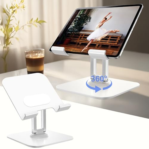 JOYIT Soporte para tableta, soporte ajustable, soporte para iPad, soporte para tablet para iPad Air Mini 7 Galaxy Pro de 12,9 pulgadas y todos los dispositivos de 4 a 12,9 pulgadas (color blanco)