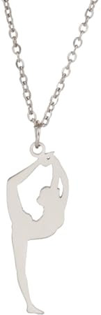 TENGEE Cheerleader Halskette,Turnen MäDchen Geschenk,Cheerleader Athlete Halskette,Gymnastik Halskette,Cheerleader SchmuckzubehöR,Eiskunstlauf Edelstahl,Halskette Turnerin,FüR Turnerin Frauen MäDchen