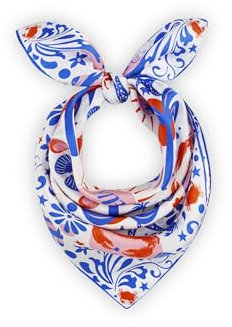 CODELLO Damen Premium Nickituch aus reiner Seide mit Meeres-Motiven