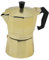 AKINDA Home - Caffettiera oro da 3 tazze in alluminio Master Moka - caffettiera oro - moka 3 tazze - caffettiera alluminio - moka elegante - caffettiera dorata
