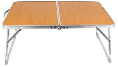 Xanorrg Table De Plage Pliante Portable avec Poignée Transport Bambou Camping Bureau Facile À Transporter Table Pliante D'extérieur