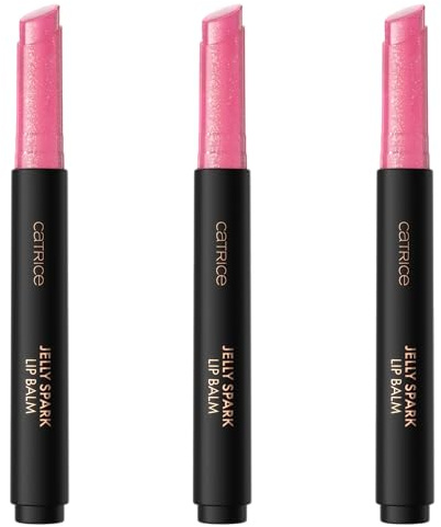 Catrice Jelly Spark Lip Balm, Nr. 020, Pink, Färbeeffekt, glänzend, schimmernd, vegan, ölfrei, ohne Parabene, ohne Mikroplastikpartikel, 3er Pack (3x2.5g)