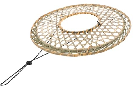 SHINEOFI Bambushut mit Aussparungen Chinesischer Sonnenschutzhut 40cm Durchmesser Handgefertigter Strohhut für Herren Vintage Style für Film Cosplay und Outdoor