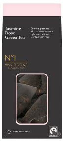 Waitrose No1 Tea Collection, Assorted Flavours, 15 Pack, 37.5-50g (Pack of 1, Jasmine Rose Green Tea 15 Pack 37.5g)
