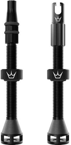 Peaty's Holeshot Fast Flow Tubeless Ventil - Hochdurchfluss-Design mit Anti-Verstopfungsfunktion für Dichtmittel, Schnelle Reifenmontage, 7075-Aluminium, MTB-kompatible Fahrrad Ventile, 60mm Schwarz