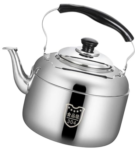 Cabilock Tetera Silbante de Acero Inoxidable de 5l para Estufa, Hervidor Seguro y Confiable para Calentar Agua en Cocina