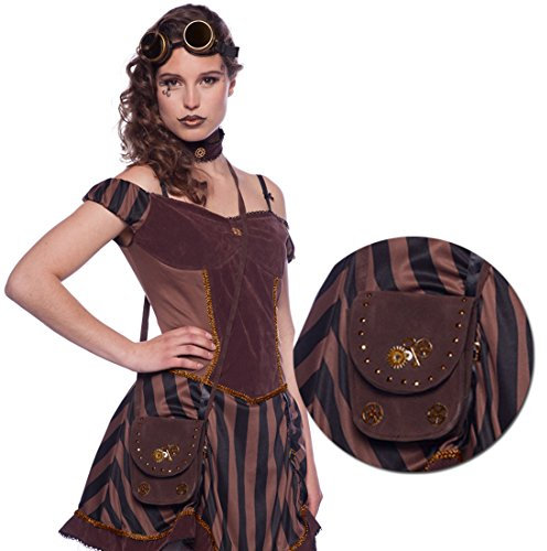 NET TOYS Steampunk Handtasche Dieselpunk Tasche braun Cyberpunk Damenhandtasche Gothic Umhängetasche