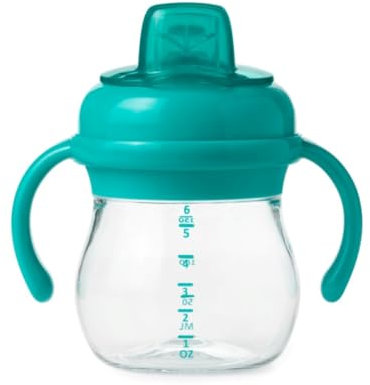 OXO Tot Transitions Soft Spout Sippy Cup with Removable Handles, Teal, 6 Ounce