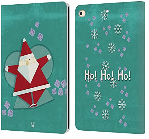 Head Case Designs Santa Navidad de Origami Carcasa de Cuero Tipo Libro Compatible con Apple iPad 9.7 2017 / iPad 9.7 2018