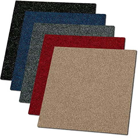 Teppichfliesen Can Can | selbstliegend | Rücken: Bitumen, rutschhemmend | Bodenbelag für Büro und Gewerbe | 50x50 cm | 5 Farben (Beige)