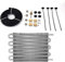 Qiilu Kit de refroidisseur d'huile, convertisseur de radiateur automatique manuel pour kit de refroidisseur d'huile de voiture à 8 rangées