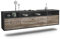 Lowboard Durham hängend (180x49x35cm) Korpus anthrazit matt - Front Holz-Design Treibholz - Push to Open