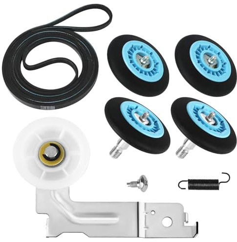 2025 Verbessertes Trockner-Reparatur-Set von Beaquicy Ersatz für Samsung-Trockner, inklusive DC97-16782A Samsung-Trocknerrolle, 6602-001655/5ph2337 Trocknerriemen, DC93-00634A Spannrolle und