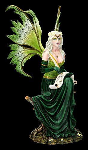 Figuren Shop GmbH Grande Hadas Fantasy-Figur - Princesa Gaia Feen-Figur, Ángel, Figura Decorativa, Artículo Decorativo, con Piedras Semipreciosas Decorado, H 51 CM