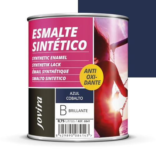 JOVIRA PINTURAS Vernis synthétique anti-oxydant brillant. Protection et décoration de surfaces en acier, fer et bois. (750 Mililitres, Bleu Cobalt)