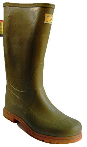 Patrizia Stivali Alti da Uomo in Vera Gomma Naturale Verdi Gomma Ginocchio
