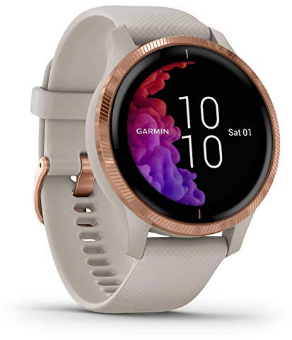 Garmin venu – wasserdichte GPS-Fitness-Smartwatch mit AMOLED Display, Trainingsplänen & animierten Übungen. 20 Sport-Apps, Herzfrequenzmessung, 5 Tage Akkulaufzeit, kontaktloses Bezahlen, Musikplayer (Generalüberholt)