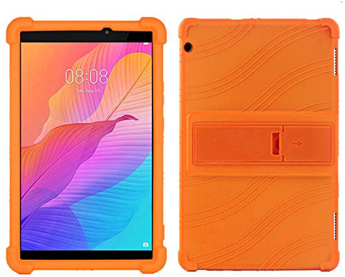 QYiD Custodie per Huawei MediaPad T3 10 9.6, Ultra Leggera Shock Proof Protettiva Antiurto in Silicone Cover Custodie per Huawei MediaPad T3 10 9.6 Pollici, Arancia