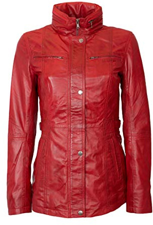 Lolus Lange Damen Lederjacke aus weichem Nappa Leder Angel