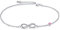 AOBOCO Infinity Fußkettchen Sterling Silber 925 Damen Verstellbare Unendlichkeit Fusskettchen mit Kristallen 27 cm (Rosa)