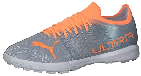 PUMA Herren Ultra 3.4 TT Fussballschuh, Diamond Silver-Neon Citrus, 42.5 EU