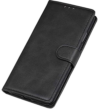 WEIOU Hülle für Xiaomi Redmi 9AT | Redmi 9A, Premium TPU/PU Leder Klappbar Schutzhülle Tasche Handyhülle mit Standfunktion & Kartensteckplätzen, Schwarz