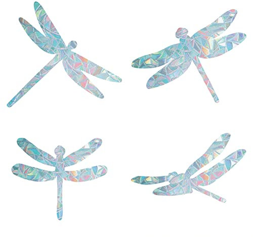 GORGECRAFT 16 STÜCKE Libelle Regenbogen Static Window Clings Aufkleber Anti Collision Glasaufkleber Nicht Klebende Vinylfolie Dekoration Für Schiebetüren Fenster Verhindern Stop Birds Dogs