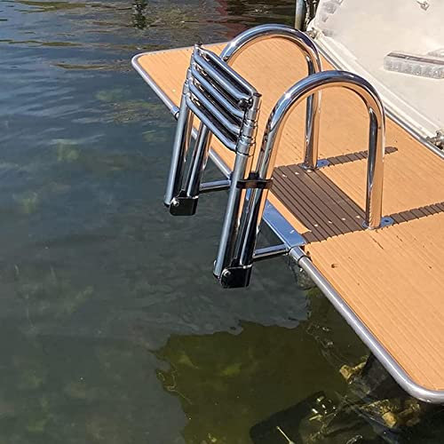Bootsleiter Klappbar Leitern Schwimmen Badeleiter Teleskopisch Boot Poolleiter, Yacht Deckleiter Edelstahl Schwimmdeckleiter Mit Rutschfestem Pedal Für Pool/Boot Schwimmbad