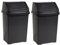 JMS we create smile (𝐒𝐞𝐭 𝐨𝐟 𝟐) Swing Bin Under Kitchen Cabinet Dust Bin Storage Bin Food Grade Plastic Swing Top Waste Rubbish Garden Compost Bin - Made in UK (Large (50 Litre), Midnight Black)