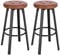 WOLTU Barhocker 2er Set, mit drehbarem Sitz Φ 35,5 cm, gepolsterer Hocker mit Fußstütze, Kunstleder-Bezug, Sitzhocker für Bar Küchen Arbeitszimmer, 120 kg belastbar, Braun, BH330br-2