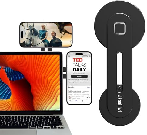 Jkoailiwi Magnetische Laptop-Handyhalterung für alle Handys, 【Neues Upgraded】 Verstellbare Handy-Monitor-Seitenhalterung, kompatibel mit Magsafe iPhone 14/13/12 Plus Pro Max Mini, Schwarz