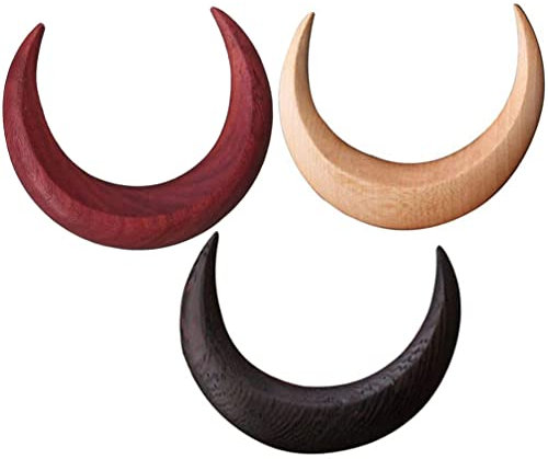 3 Pièces Sculptées À La Main Lune Fourches Bâtons De En Bois Lune De Chignon Épingles Pour Femmes Épais Longs Couleur Assortie