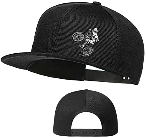 Horror Schädel Rose Hut Snapback Hüte für Männer Flat Bill Brim Snap Rucksack Trucker Hüte Verstellbare Herren Baseball Caps, Sport Bike, 1