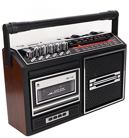 Annadue Portable Cassette Player, Stereo AM/FM Radio, Noiseless, Silver