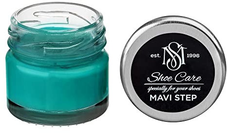 MAVI STEP Crème de Beauté pour Chaussures en Cuir à Base de Cire - 165 Turquoise Brillant