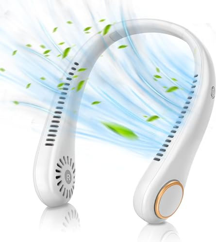 Dreamy Cubby Nackenventilator, Persönliche Halsventilatoren, 3 Stufen Tragebarer Hals Ventilator, USB Wiederaufladbarer Neck Fan mit 360° Einstellbarer, Blattlos Nackenlüfter