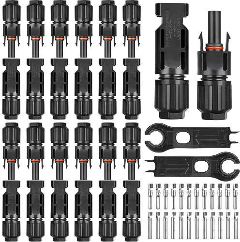 Selizo 12 Paar Solar Stecker Set, IP67 Solarpanel Solarstecker PV Stecker 6mm2 Männlich/Weiblich Solarpanel Kabelstecker, Solar Verbinder, Solar Panel Kabel Anschlüsse Stecker