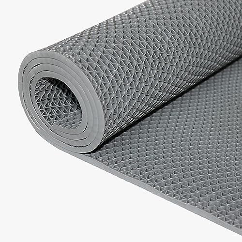Rutschfeste Gummimatte für Küche, 0,9 x 2 cm, 5,5 mm, groß, für den Außenbereich, Gummi, langlebig, rutschfest, Drainage, Fußmatte, Bodenbelag, Stoßen, drinnen und draußen, Grau