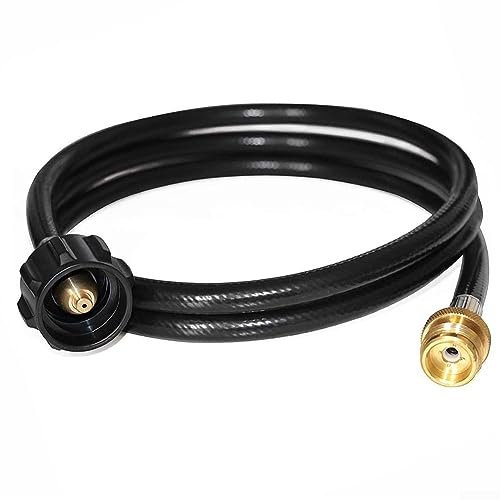 Adaptateur de tuyau de propane pour barbecue de 1,2 m, tuyau adaptateur de réservoir de propane avec laiton massif, convertisseur LP de 0,5 kg à 9,1 kg pour barbecue à gaz QCC1 Type 1