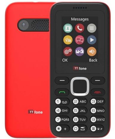 TTfone TT150 - Telefono cellulare sbloccato di base, senza sim, Bluetooth, batteria a lunga durata, doppia SIM con fotocamera e giochi, facile da usare, con pagamento (Giff Gaff, con £0 di credito
