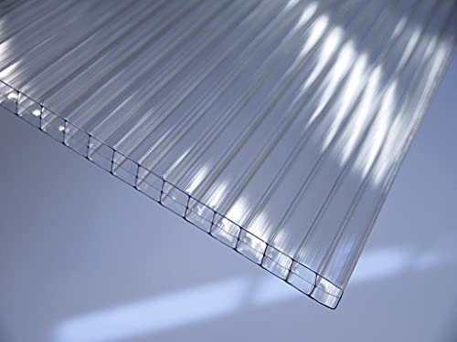 Polycarbonat ECO Stegplatte 16mm, klar, Steg 3-Fach, 16/25/3 ECO 980mm x 5000mm