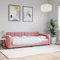 Festnight Schlafsofa 2 sitzer Sofa Couch mit Schlaffunktion Schlafcouch Tagesbett Bettsofa Gästebett Jugendbett Sofa klein -Rosa-Samt-80 x 200 cm