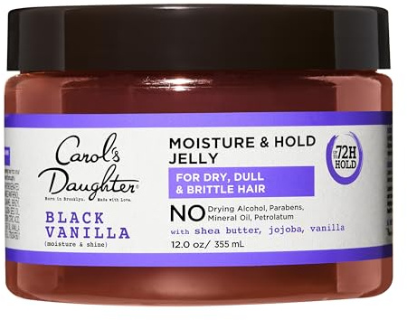 Carol's Daughter Black Vanilla Moisture And Hold Jelly, Trockenes Haargel mit Sheabutter, Jojoba und Vanille, 350 ml Gold