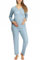 Womum Pyjama Aallaitement à Ouverture Facile pour l'allaitement, Pyjama Grossesse et Maternité Doux, Élastique et Respirant pour Un Maximum de Confort, Idéal pour des Nuits Confortables (S, Azul)
