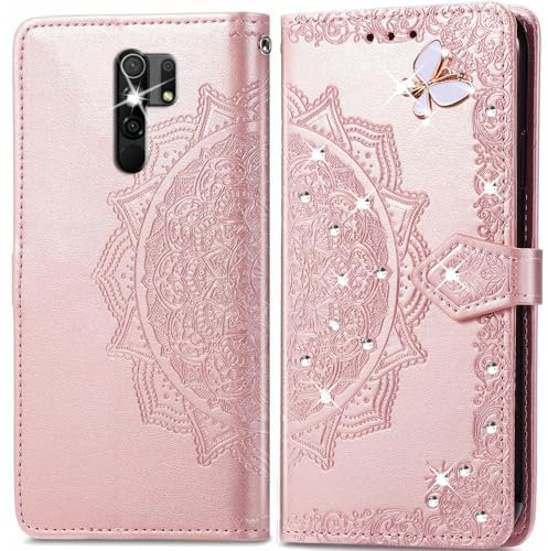 Custodia per Redmi 9,Flip Pelle Cover a Libro con Slot per Schede compatibile con Redmi 9,Supporto Stand, Interno TPU Protezione Portafoglio Case