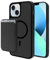 Fansong Case for iPhone 14 13 with Card holder MagSafe Charger Magnetic Shockproof Drop Protection Anti-Fingerprint (Black)
