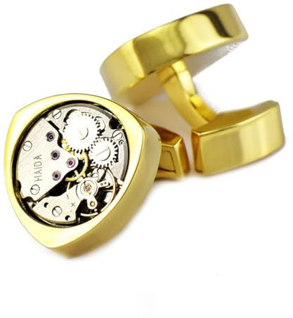 Dreieck Gold Bewegung Uhr Kern Mechanische Uhr Manschettenknöpfe Ärmelnieten Knöpfe