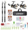 Ailgely Angelset, Angelrute/Rollen-Kombination, Fiberglas Teleskop-Angelrute, Spinnrolle, Angelschnur, Köder, Haken, Jigs, Wirbel, Salzwasser Süßwasser Angelzubehör-Set
